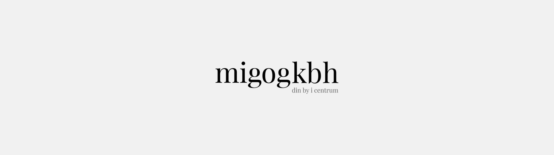 Logoet for mig og kbh præsenteres på en hvid baggrund med minimalistisk og elegant skandinavisk stil.