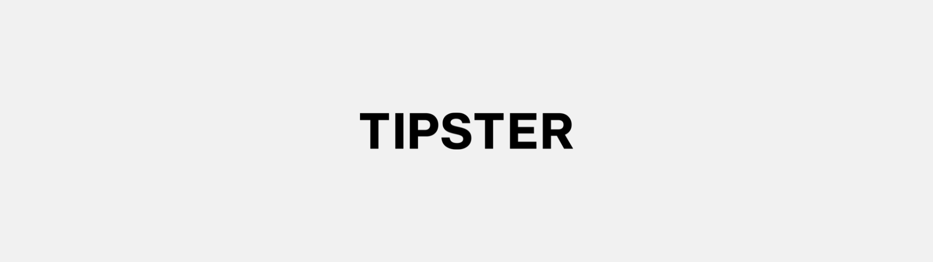 Logoet for Tipster præsenteres på en hvid baggrund med minimalistisk og elegant skandinavisk stil.